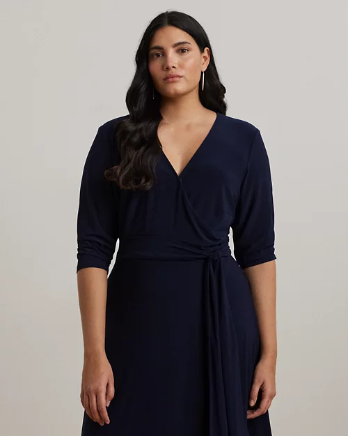 lauren ralph lauren Vestido cruzado de punto jersey para mujer | Ralph Lauren® ES Mejor oferta