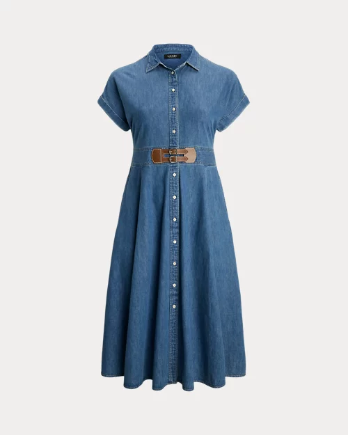 lauren ralph lauren Vestido camisero de denim con trabillas para mujer | Ralph Lauren® ES Oferta especial