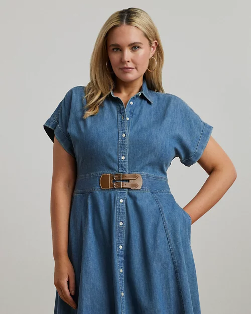 lauren ralph lauren Vestido camisero de denim con trabillas para mujer | Ralph Lauren® ES Oferta especial