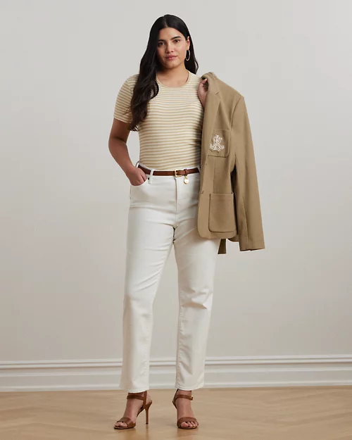 lauren ralph lauren Camiseta de algodón elástico con rayas para mujer | Ralph Lauren® ES Envío gratis
