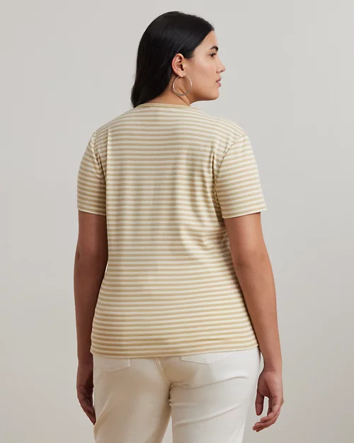 lauren ralph lauren Camiseta de algodón elástico con rayas para mujer | Ralph Lauren® ES Envío gratis