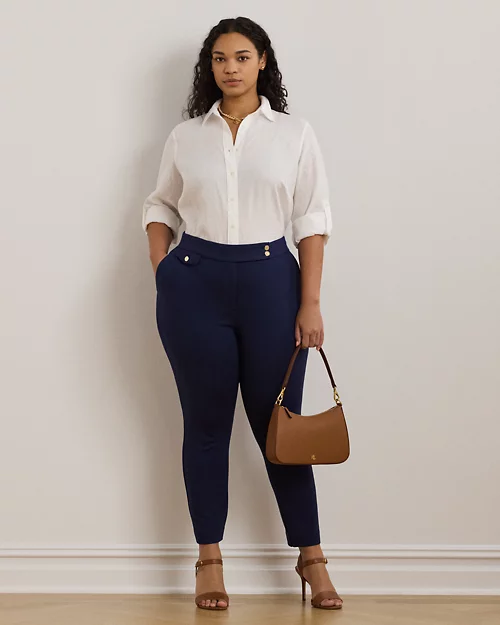lauren ralph lauren Camisa de lino con manga vuelta para mujer | Ralph Lauren® ES ÚLTIMAS EDICIONES