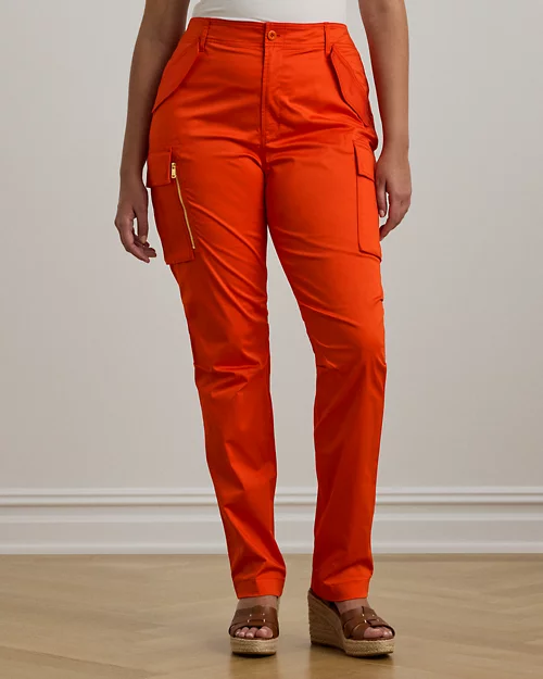 lauren ralph lauren Pantalón cargo de satén de algodón para mujer | Ralph Lauren® ES Últimos 2 días
