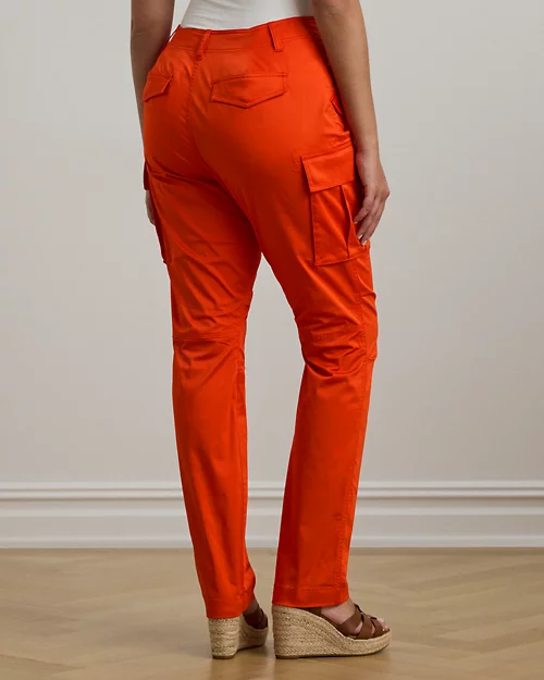 lauren ralph lauren Pantalón cargo de satén de algodón para mujer | Ralph Lauren® ES Últimos 2 días