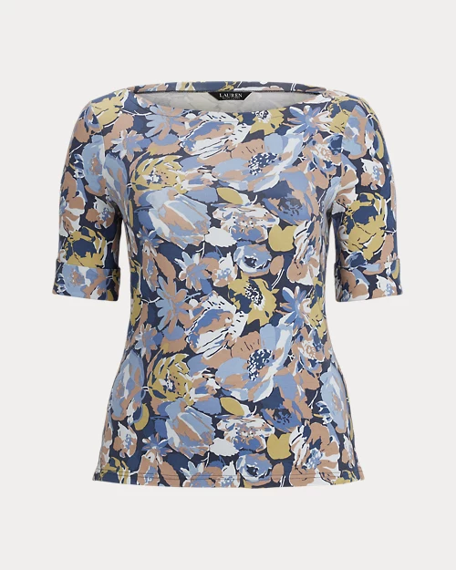 lauren ralph lauren Camiseta de algodón elástico estampada para mujer | Ralph Lauren® ES Último día