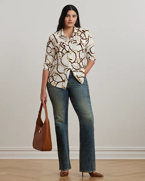 lauren ralph lauren Camisa Slim Fit de punto estampada para mujer | Ralph Lauren® ES Precio de fábrica