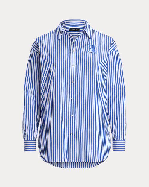 lauren ralph lauren Camisa de paño Relaxed Fit con rayas para mujer | Ralph Lauren® ES Promoción por tiempo limitado