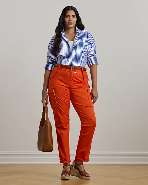 lauren ralph lauren Camisa de paño Relaxed Fit con rayas para mujer | Ralph Lauren® ES Promoción por tiempo limitado