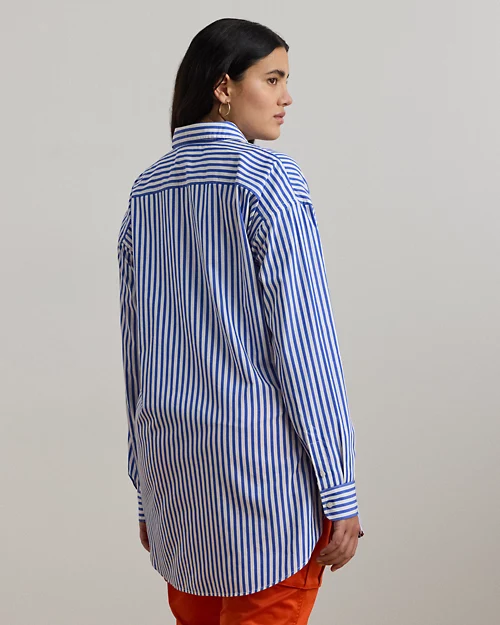 lauren ralph lauren Camisa de paño Relaxed Fit con rayas para mujer | Ralph Lauren® ES Promoción por tiempo limitado