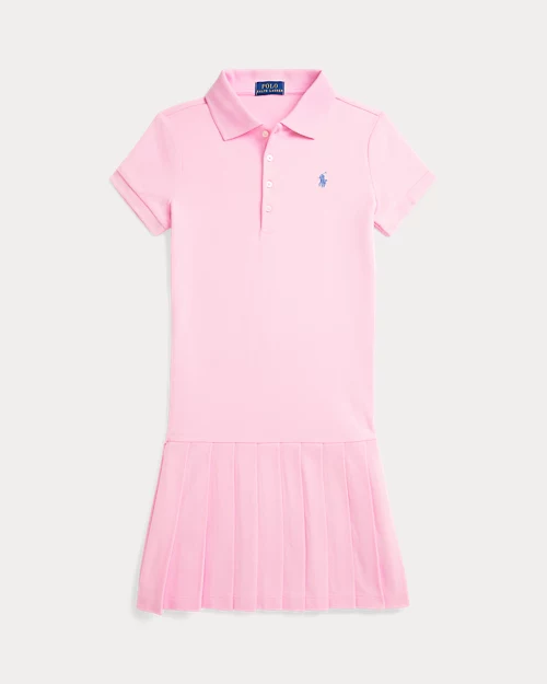 lauren ralph lauren Vestido polo de piqué elástico plisado para niña | Ralph Lauren® ES Solo queda un día