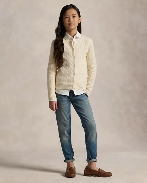 lauren ralph lauren Cárdigan de cachemira en punto de ochos para niña | Ralph Lauren® ES Oferta exclusiva
