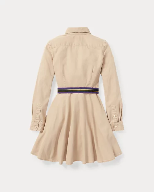lauren ralph lauren Vestido camisero chino de algodón con cinturón para niña | Ralph Lauren® ES Ofertas especiales