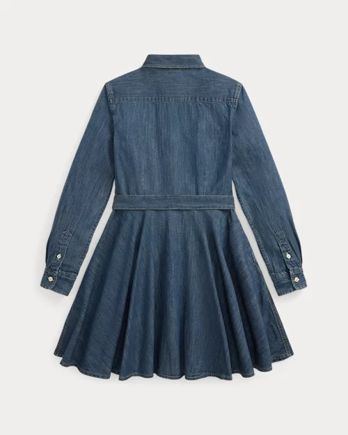 lauren ralph lauren Vestido camisero denim de algodón con cinturón para niña | Ralph Lauren® ES Grandes ahorros