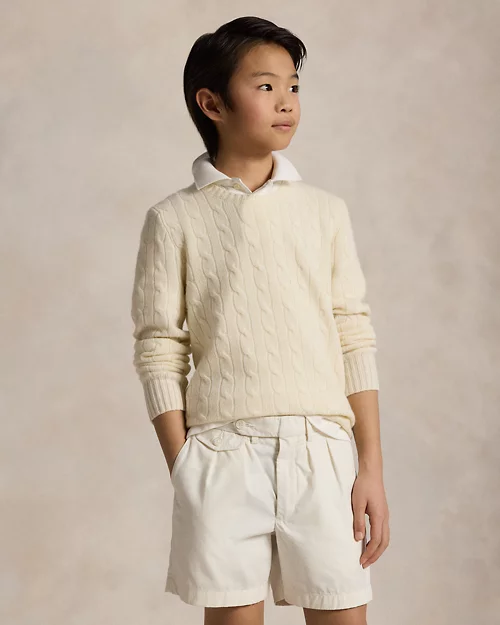 lauren ralph lauren Jersey de cachemira en punto de ochos para niño | Ralph Lauren® ES