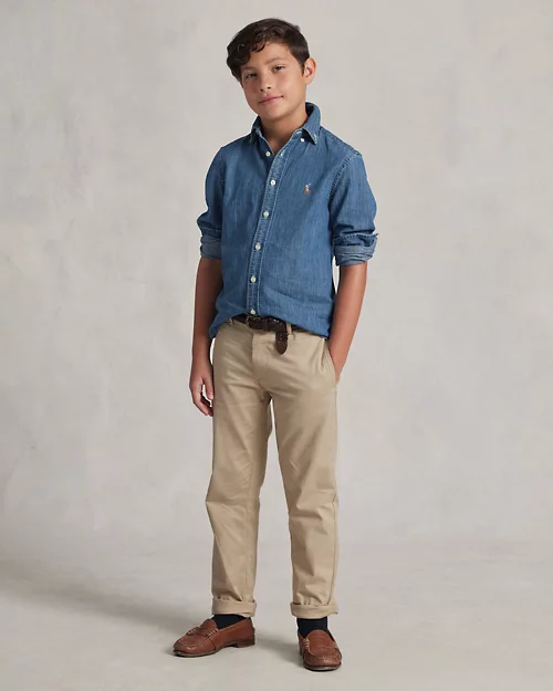 lauren ralph lauren Camisa de cambray de algodón para niño | Ralph Lauren® ES Solo queda un día