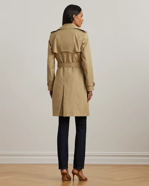 lauren ralph lauren Gabardina cruzada de mezcla de algodón para mujer | Ralph Lauren® ES Última moda