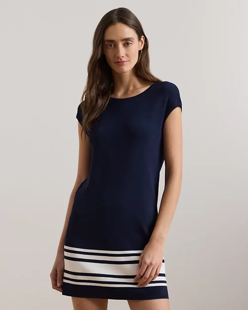 lauren ralph lauren Vestido de punto con manga de casquillo para mujer | Ralph Lauren® ES Descuento por venta flash