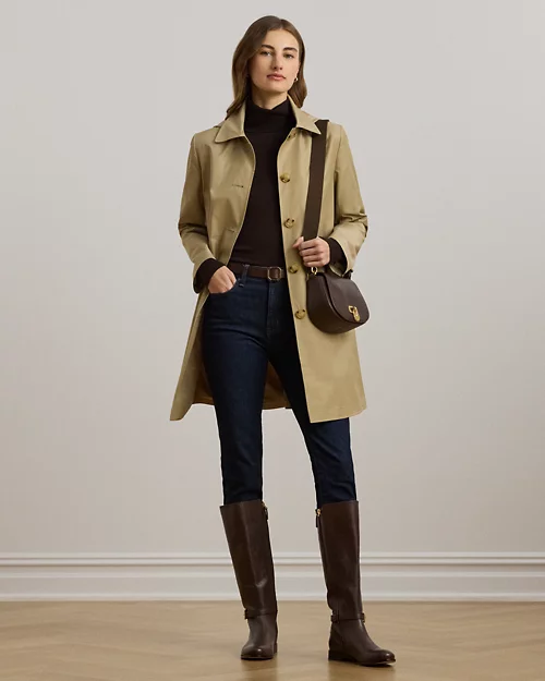 lauren ralph lauren Abrigo escocés de mezcla de algodón para mujer | Ralph Lauren® ES Ofertas especiales