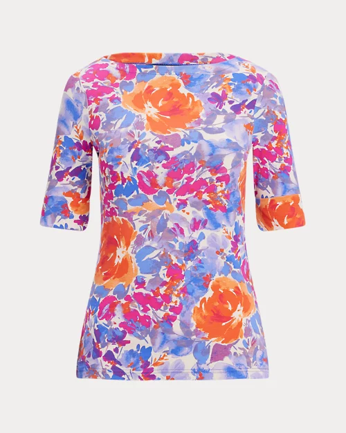 lauren ralph lauren Camiseta de algodón elástico estampada para mujer | Ralph Lauren® ES Grandes ahorros