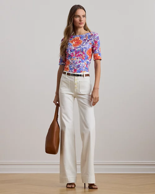 lauren ralph lauren Camiseta de algodón elástico estampada para mujer | Ralph Lauren® ES Grandes ahorros