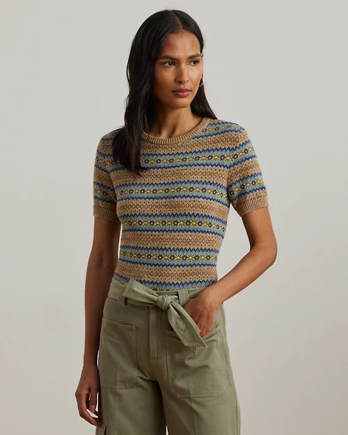 lauren ralph lauren Jersey Fair Isle de manga corta para mujer | Ralph Lauren® ES