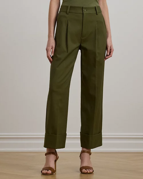 lauren ralph lauren Pantalón tobillero de algodón elástico para mujer | Ralph Lauren® ES Ofertas