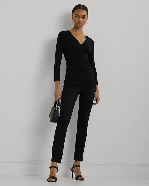 lauren ralph lauren Top cruzado de punto jersey para mujer | Ralph Lauren® ES Venta caliente
