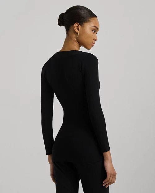 lauren ralph lauren Top cruzado de punto jersey para mujer | Ralph Lauren® ES Venta caliente