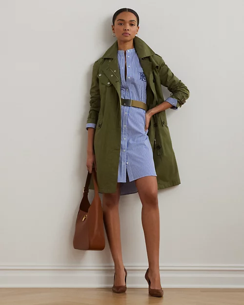 lauren ralph lauren Vestido camisero de paño con cinturón para mujer | Ralph Lauren® ES