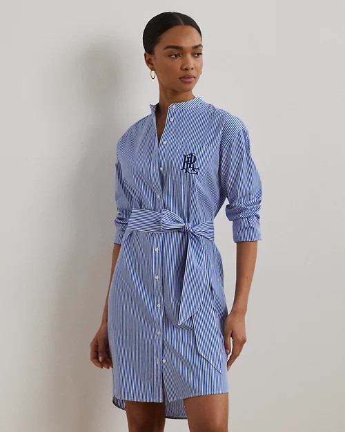 lauren ralph lauren Vestido camisero de paño con cinturón para mujer | Ralph Lauren® ES En oferta