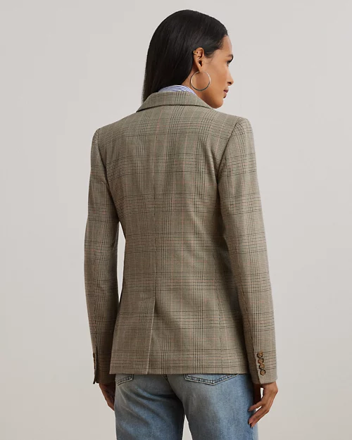 lauren ralph lauren Blazer de sarga y algodón con cuadros para mujer | Ralph Lauren® ES Rebajas baratas