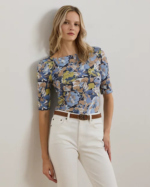 lauren ralph lauren Camiseta de algodón elástico estampada para mujer | Ralph Lauren® ES