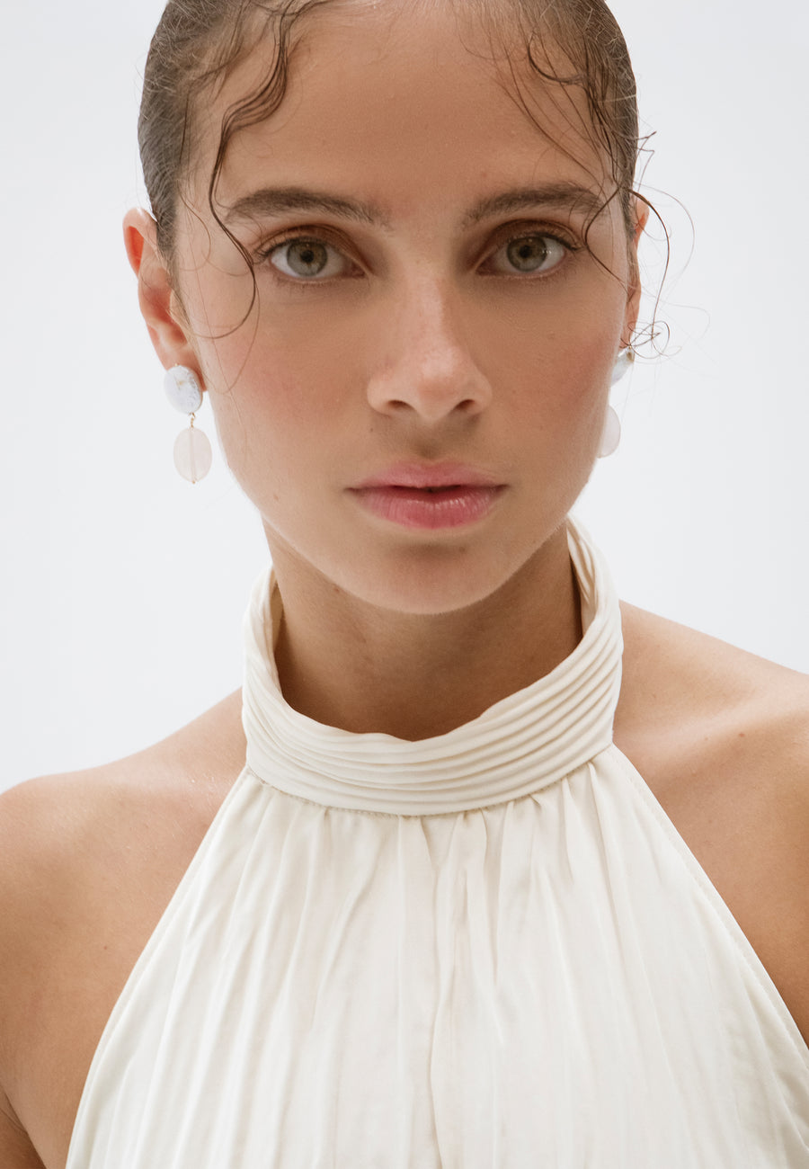 lavani Pendientes Laia Perlas y Cuarzo Rosa En oferta