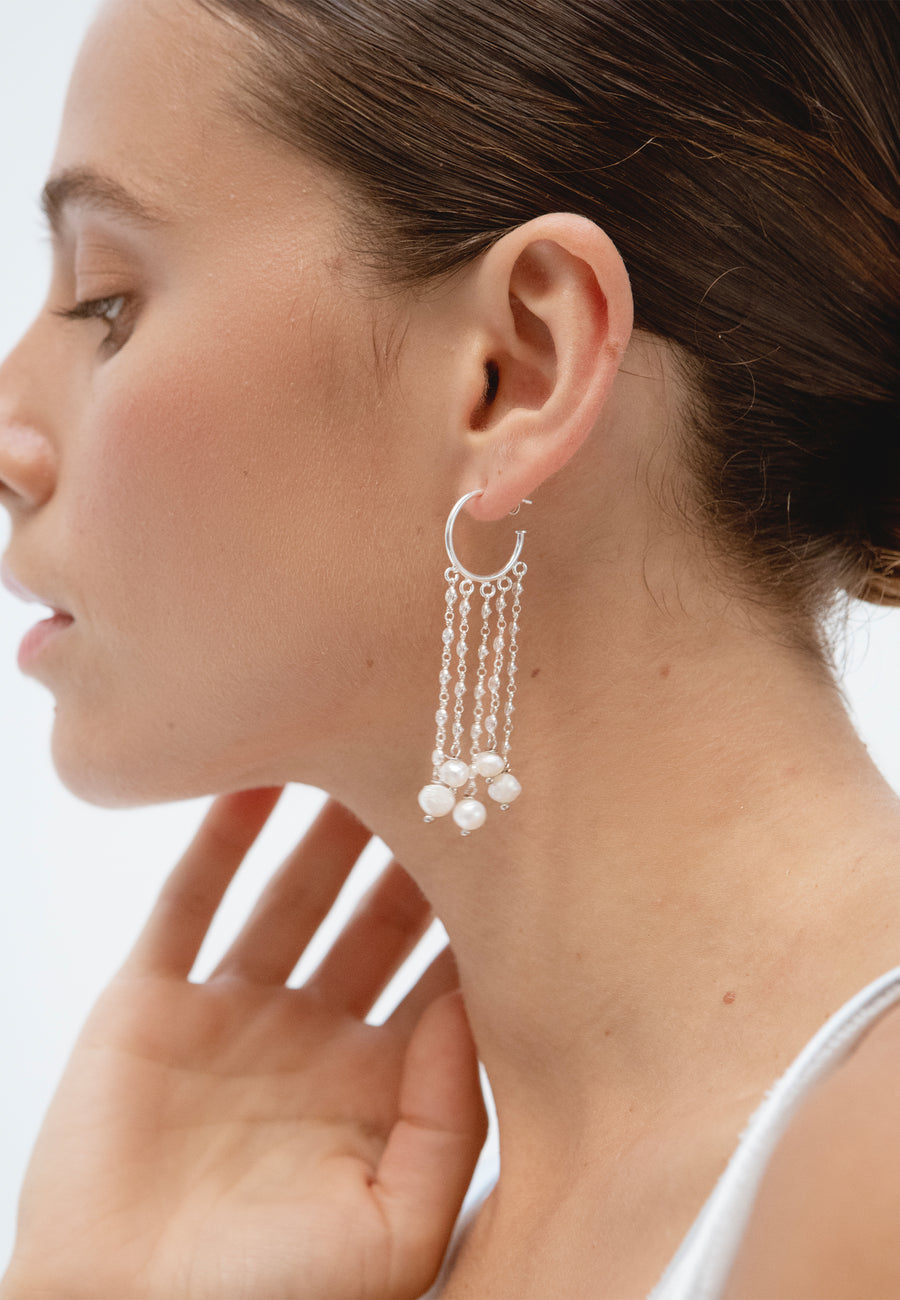 lavani Aros de plata Vega con Perlas Descuento por venta flash