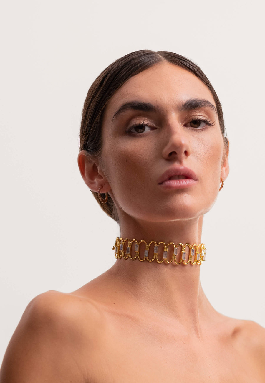 lavani Choker Dorado Rígido Rinaldi Precio de fábrica