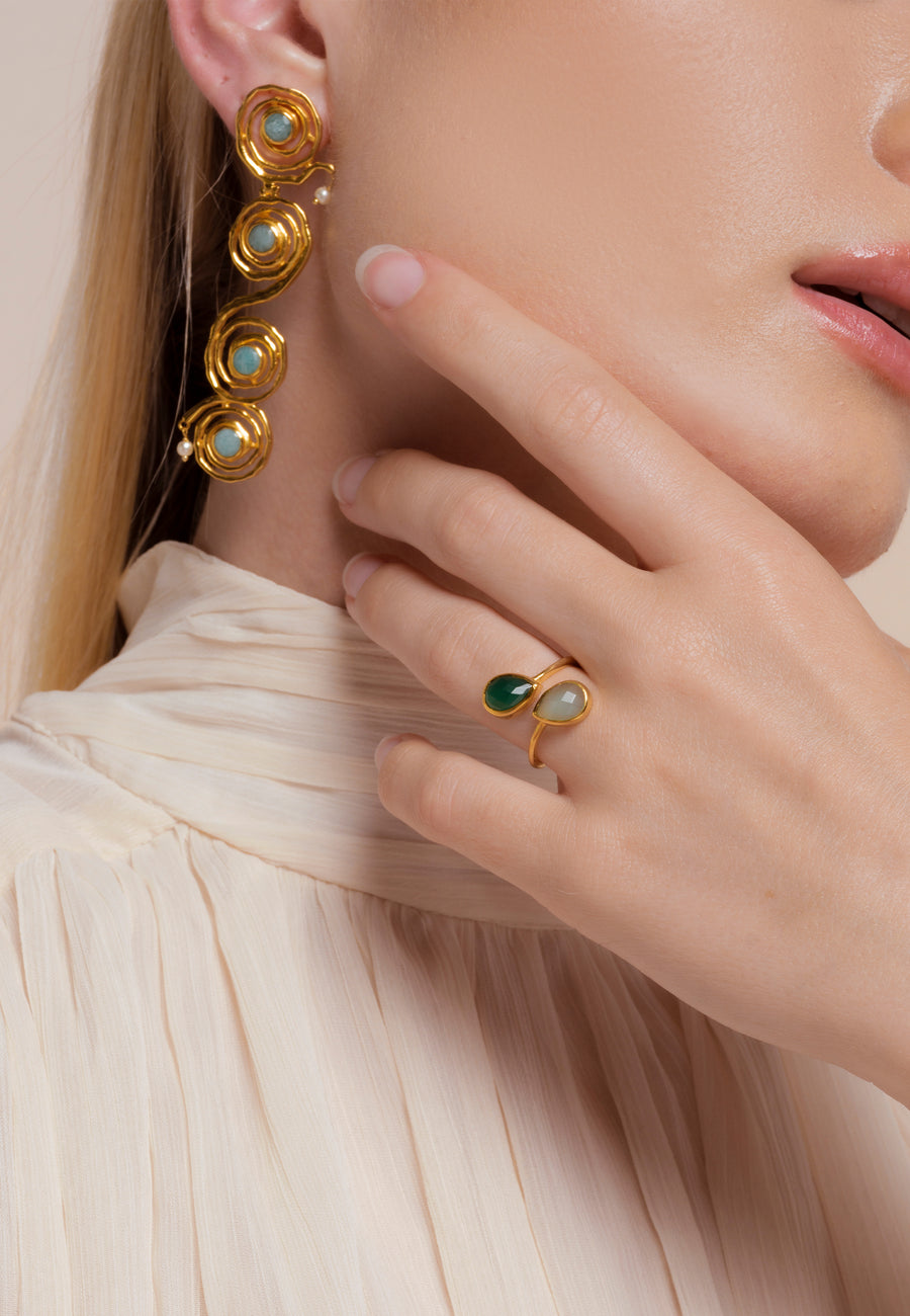 lavani Anillo Aura Verde y Agua Rebajas