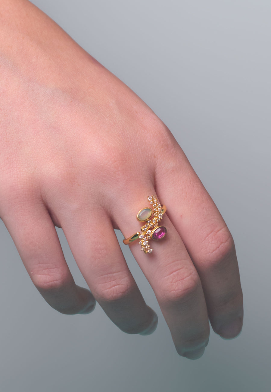 lavani Anillo Cassara Aguamarina y Fucsia Promoción trimestral