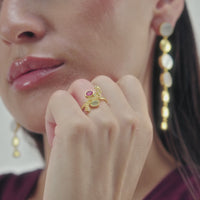 lavani Anillo Cassara Aguamarina y Fucsia Promoción trimestral