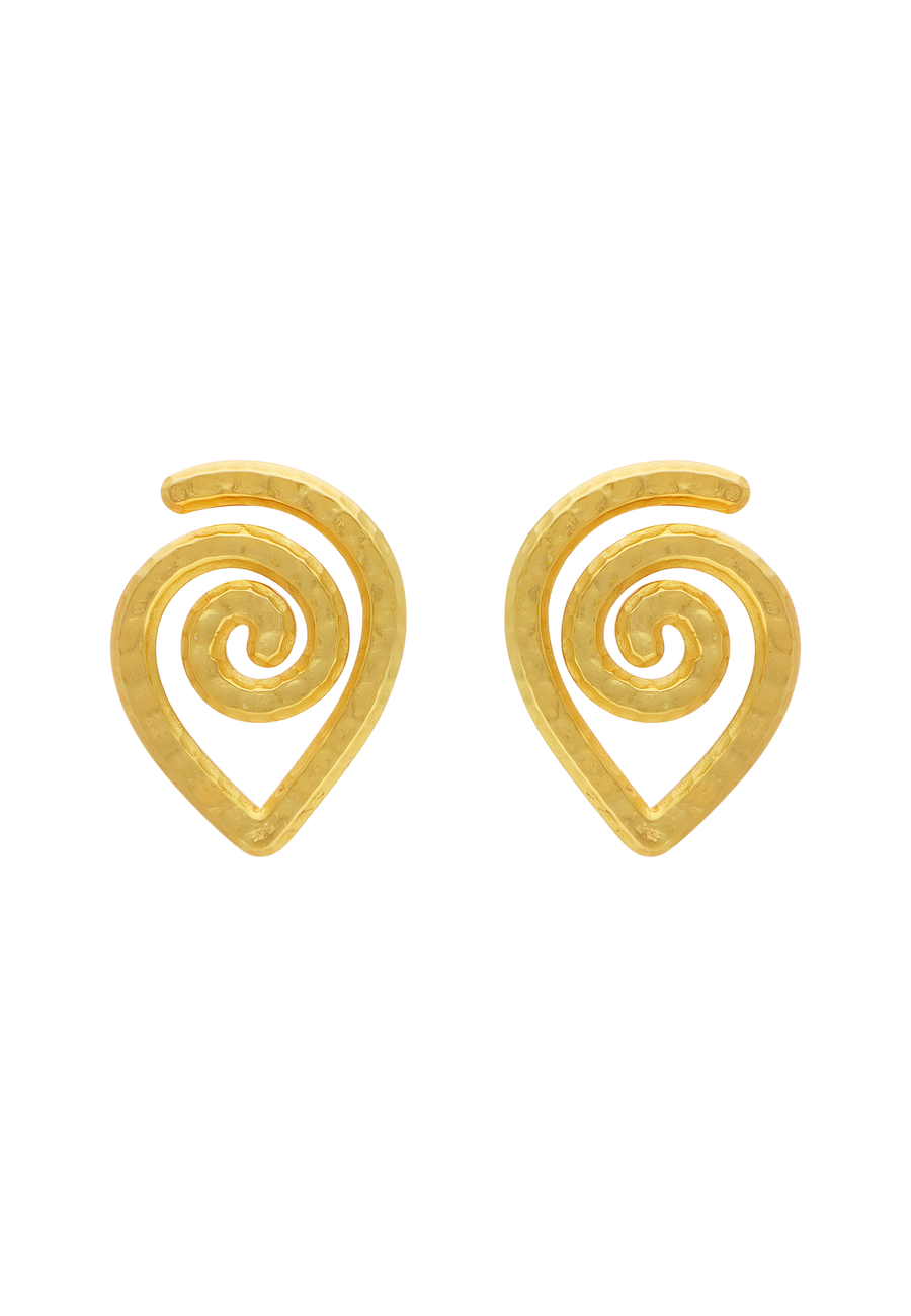 lavani Pendientes Spiral Dorados