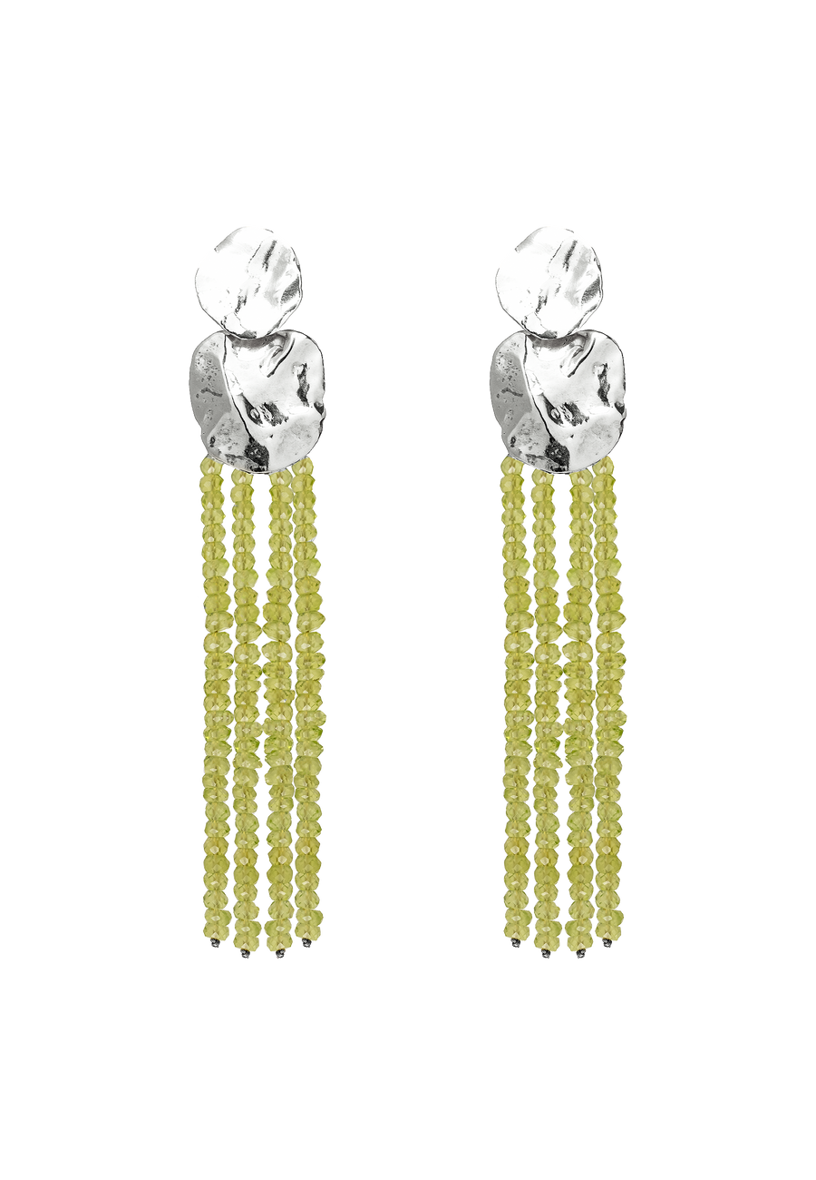 lavani Pendientes Liliana Verdes Plata