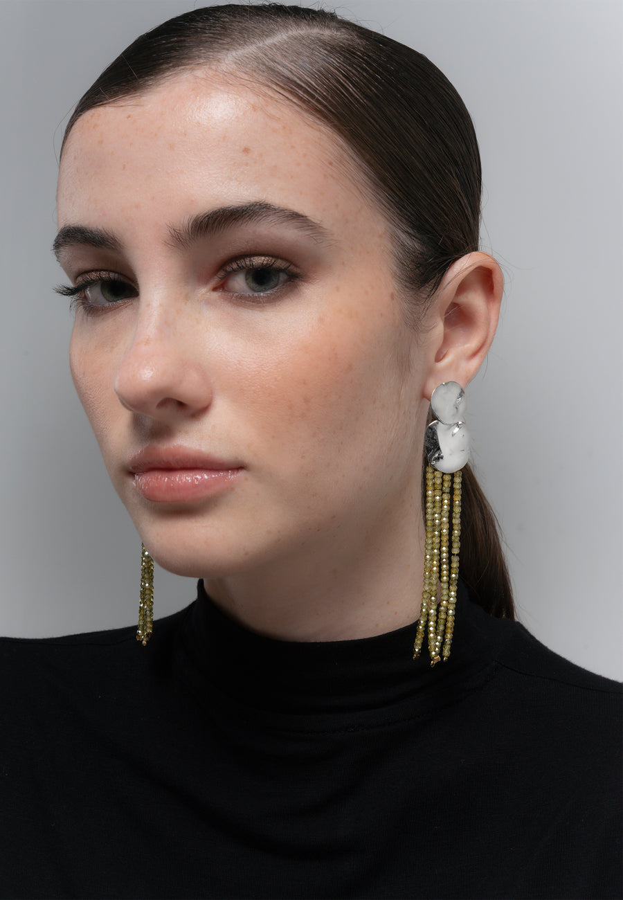lavani Pendientes Liliana Verdes Plata Superdescuento