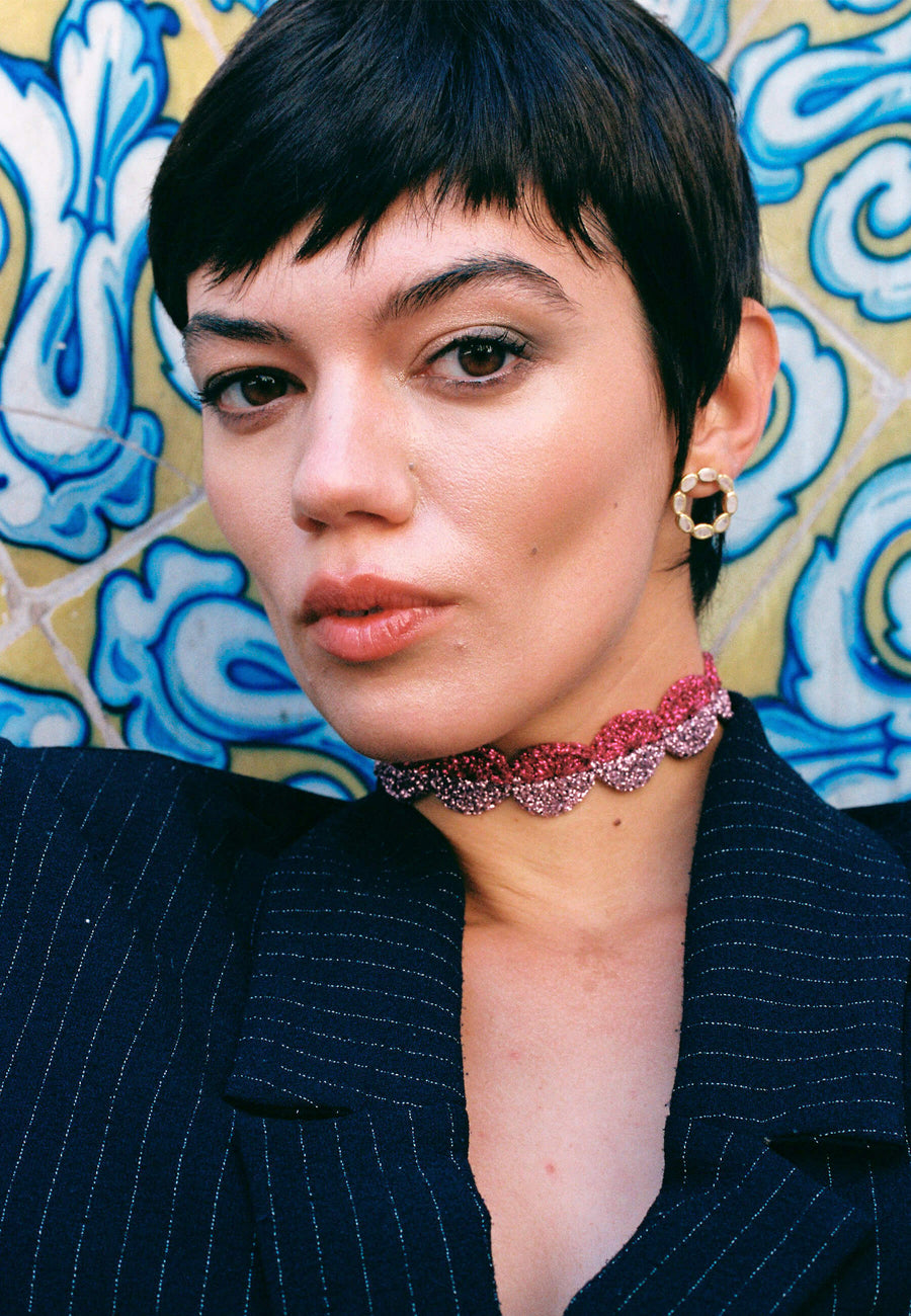 lavani Choker Ball Savina Malva y Fucsia COMPRAR AHORA