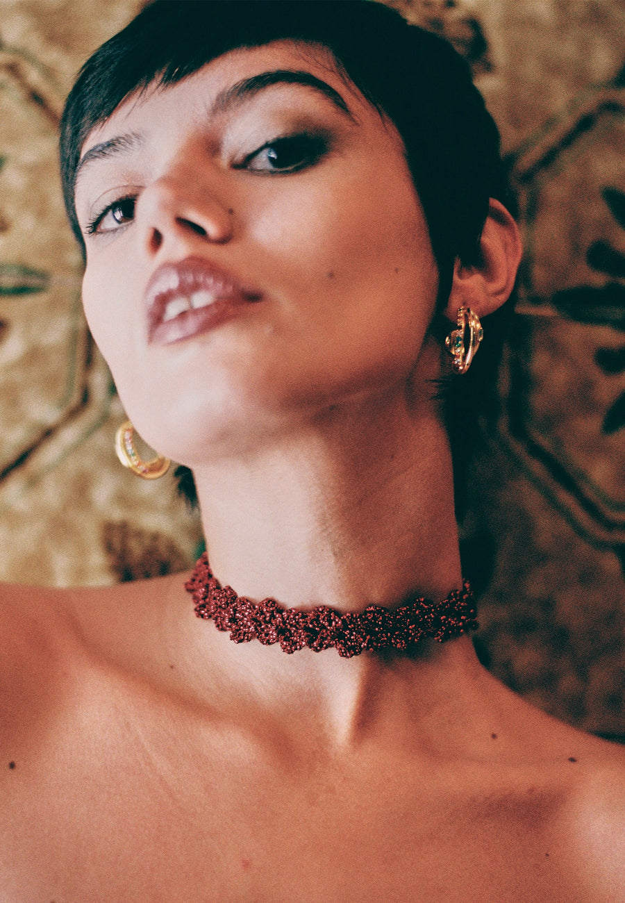 lavani Choker Spike Pitiusas Rojo Promoción por tiempo limitado