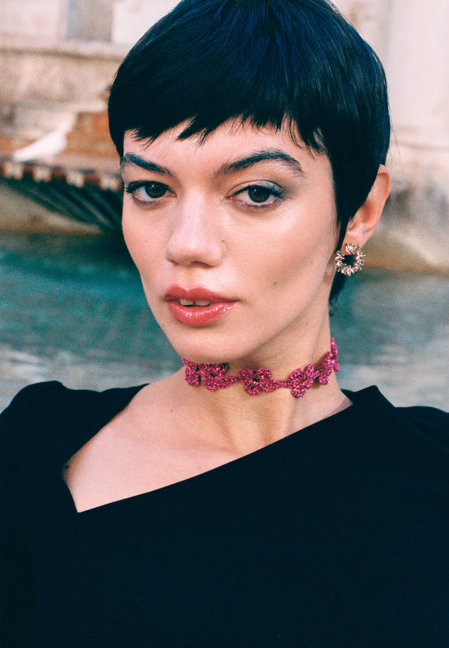 lavani Choker Flower Binibeca Fucsia Liquidación