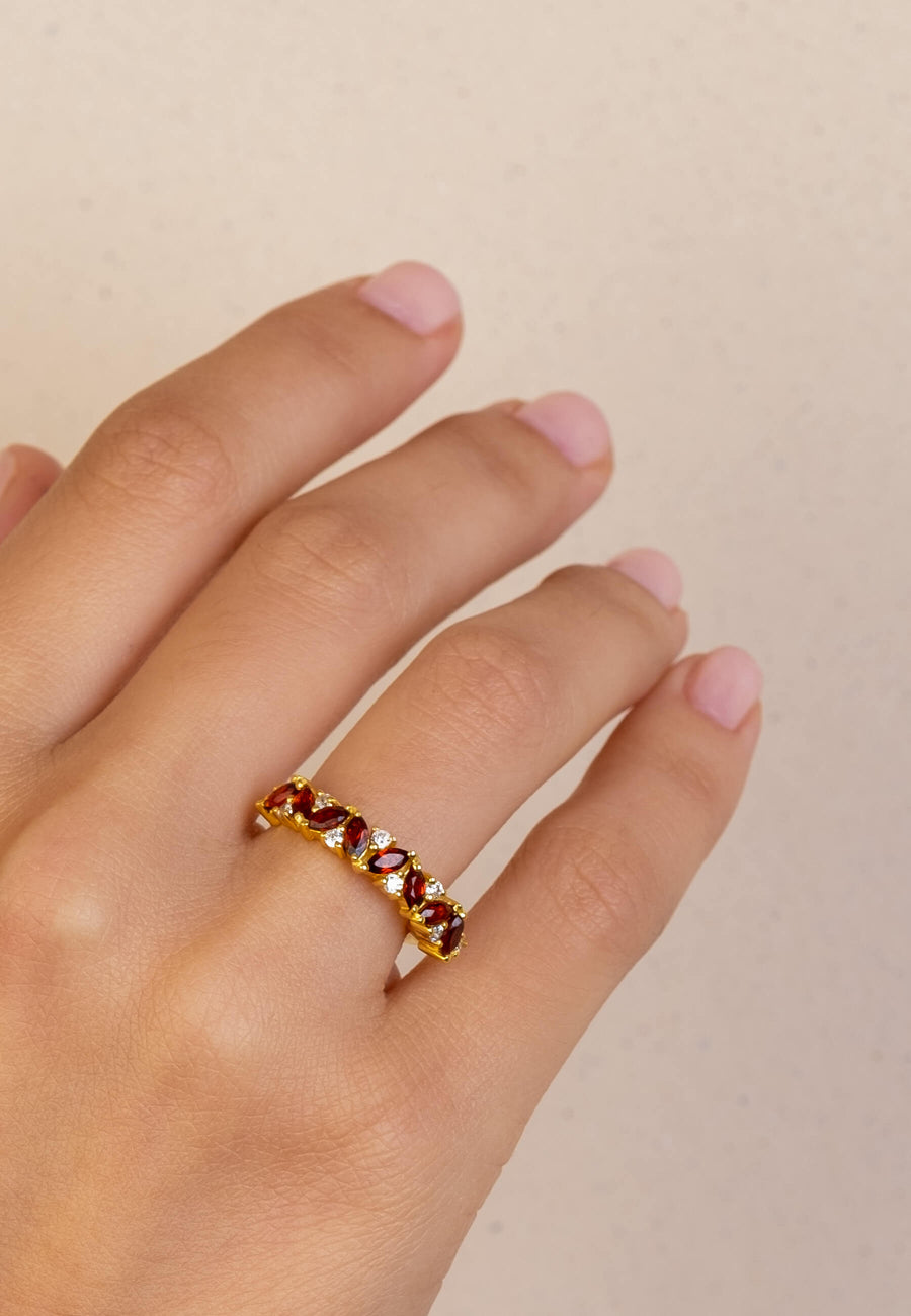 lavani Anillo Granate Enero Mejor oferta