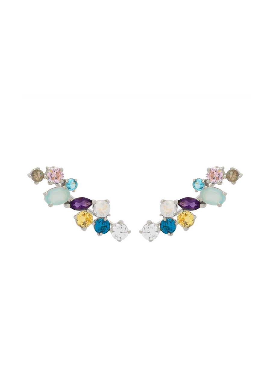 lavani Pendientes Trepadores Plata Aine