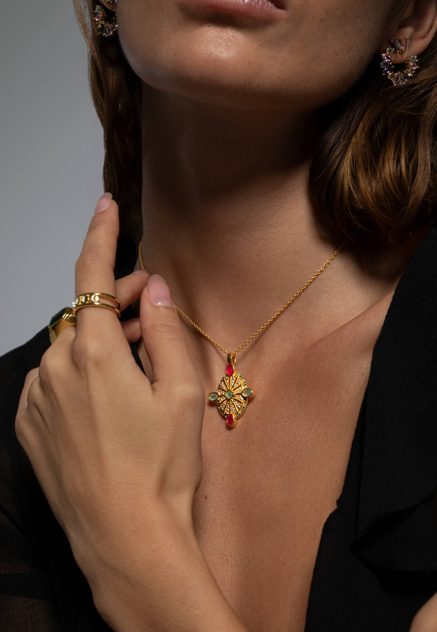 lavani Collar Medalla Odeon Multicolor En oferta