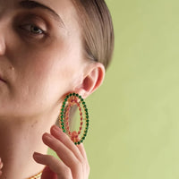 lavani Pendientes Rivoli Fucsia y Verde Rebajas