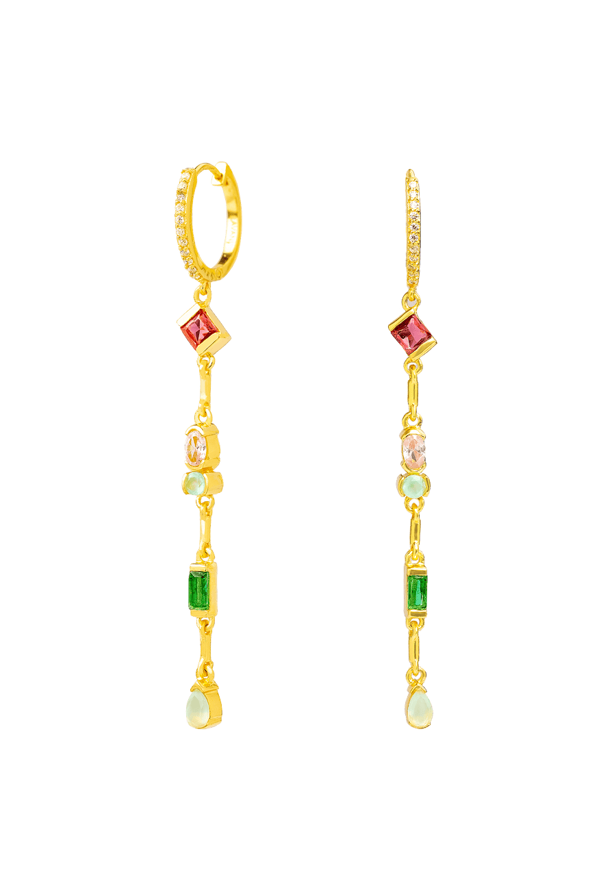 lavani Pendientes Aro con Colgante Mystere