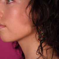 lavani Pendientes Metrópolis Fucsia y Verde Ventas relámpago